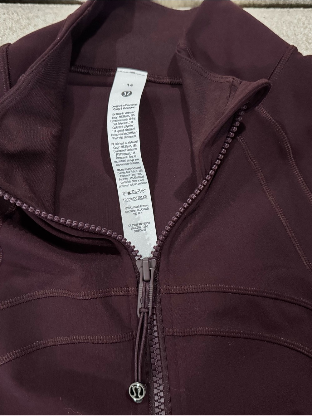 Lululemon Define Full Length Goodnight Plum Sz 14 NWOT - Picture 4 of 6